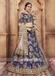 Floral Work Lehenga Choli in Navy Blue